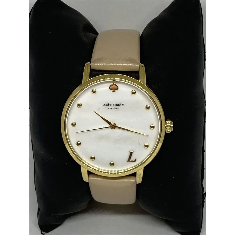 Kate Spade New York Metro KSW1098 Women's Beige leather Analog Dial Watch MP605